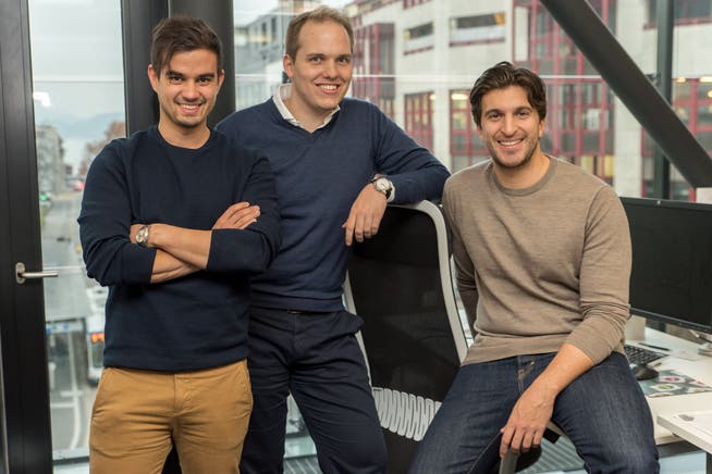 Die Gründer des Zuger Start-ups Yamo (von links): José Amado-Blanco, Tobias Gunzenhauser und Luca Michas. 