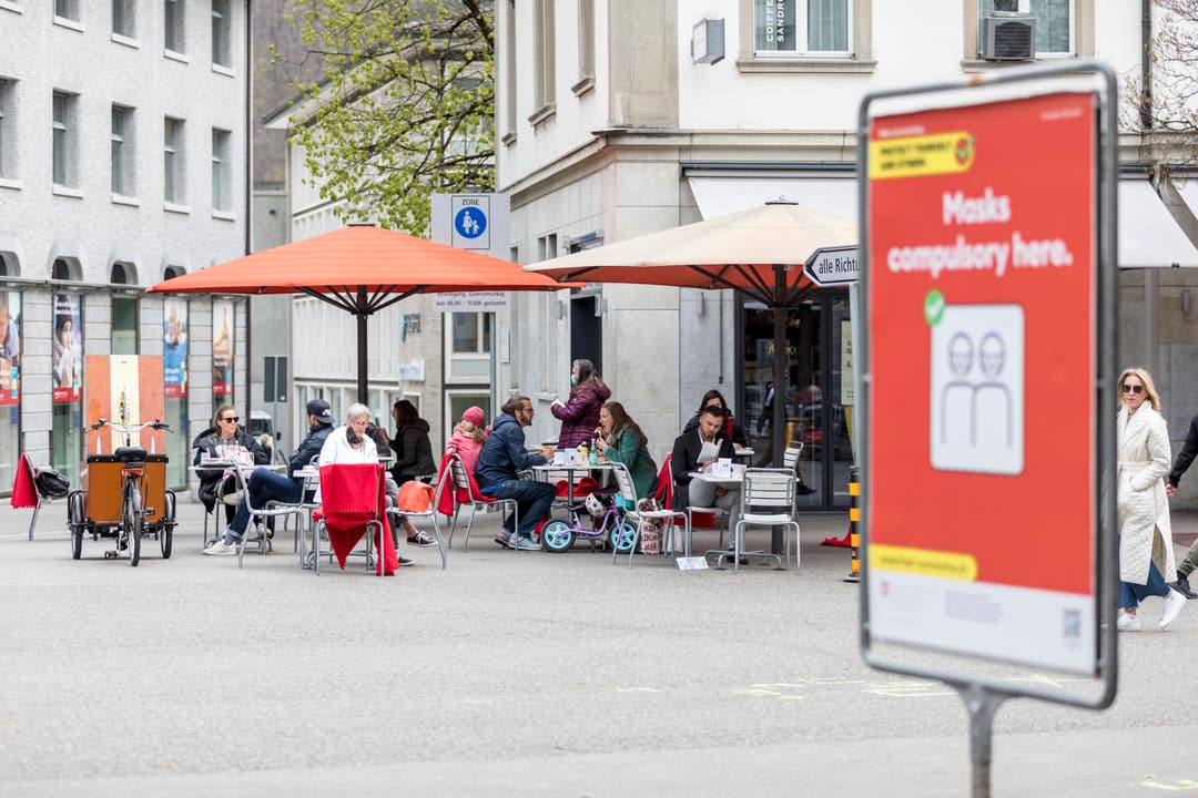 Beim Moser's am Schlossbergplatz sind die Plätze gut belegt. 