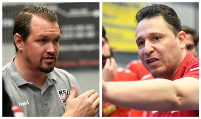Stimmen ihre Spieler auf den Abschluss der regulären Saison ein: HSC-Coach Misha Kaufmann (links) und TVE-Trainer Zoltan Majeri. 