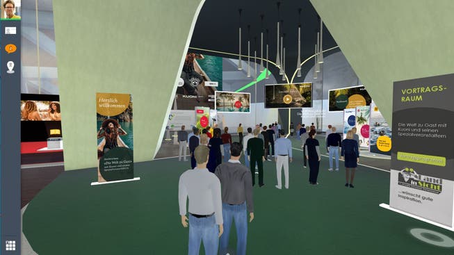 So sah ein voller Vortragsraum an der ersten virtuellen Ferienmesse der Schweiz aus.