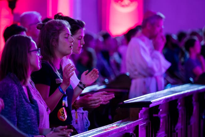 2019 fand der Deutschschweizer Weltjugendtag in Luzern statt. Im Bild die dabei veranstaltete Vigil in der Hofkirche.