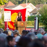 Gemeinderätin Marlène Fehlmann an der 1. August-Feier in Mägenwil, 2018 (Sandra Ardizzone / BAD)