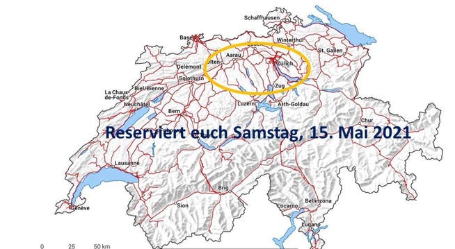 In diesem Gebiet wollen die Massnahmengegner am Samstag demonstrieren.