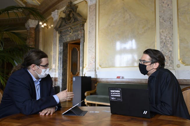 «Die Analyse braucht Zeit»: Grünen-Nationalrat Gerhard Andrey (rechts), hier mit GLP-Nationalrat Jörg Mäder.