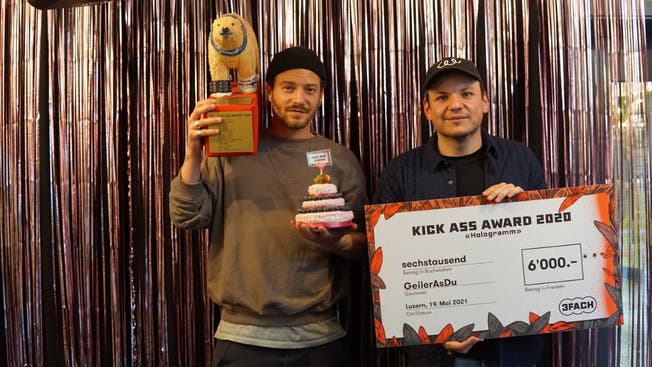Als Sieger des Kick Ass Award 2020 erhalten GeilerAsDu nebst dem altbekannten Eisbär-Wanderpokal «Knut» ein Preisgeld in Höhe von 6000 Franken.