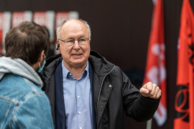Pierre-Yves Maillard, Präsident des Schweizerischen Gewerkschaftsbunds, hielt eine seiner 1.-Mai-Reden in Frauenfeld.