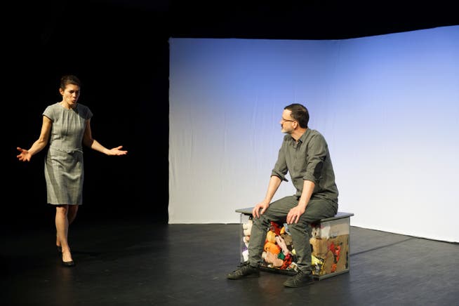 Proben zu «Das kleine Pony». Es spielen Susanne Odermatt und Julius Griesenberg.