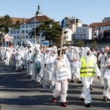 Bild vom Protestmarsch des Vereins «Stiller Protest» gegen die Corona-Massnahmen am 20. Februar 2021 in Wohlen. Einen weiteren wird es weder in Aarau noch in Wettingen geben. (Andre Albrecht)