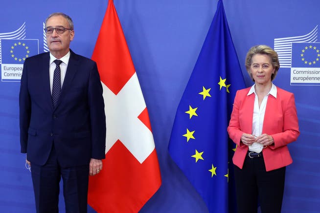 Scheitert das Rahmenabkommen? Bundespräsident Guy Parmelin und EU-Ratspräsidentin Ursula von der Leyen nahmen nochmals einen Anlauf.