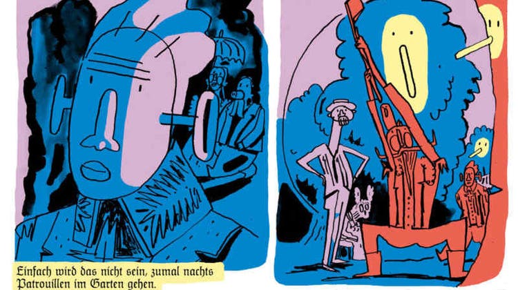 Dieser Comicroman kann schrille Politsatire: Der letzte deutsche Kaiser Wilhelm II beim besessenen Baumfällen im Exil. Illustration aus der Graphic Novel «Der Kaiser im Exil» von Jan Bachmann. (Edition Moderne)