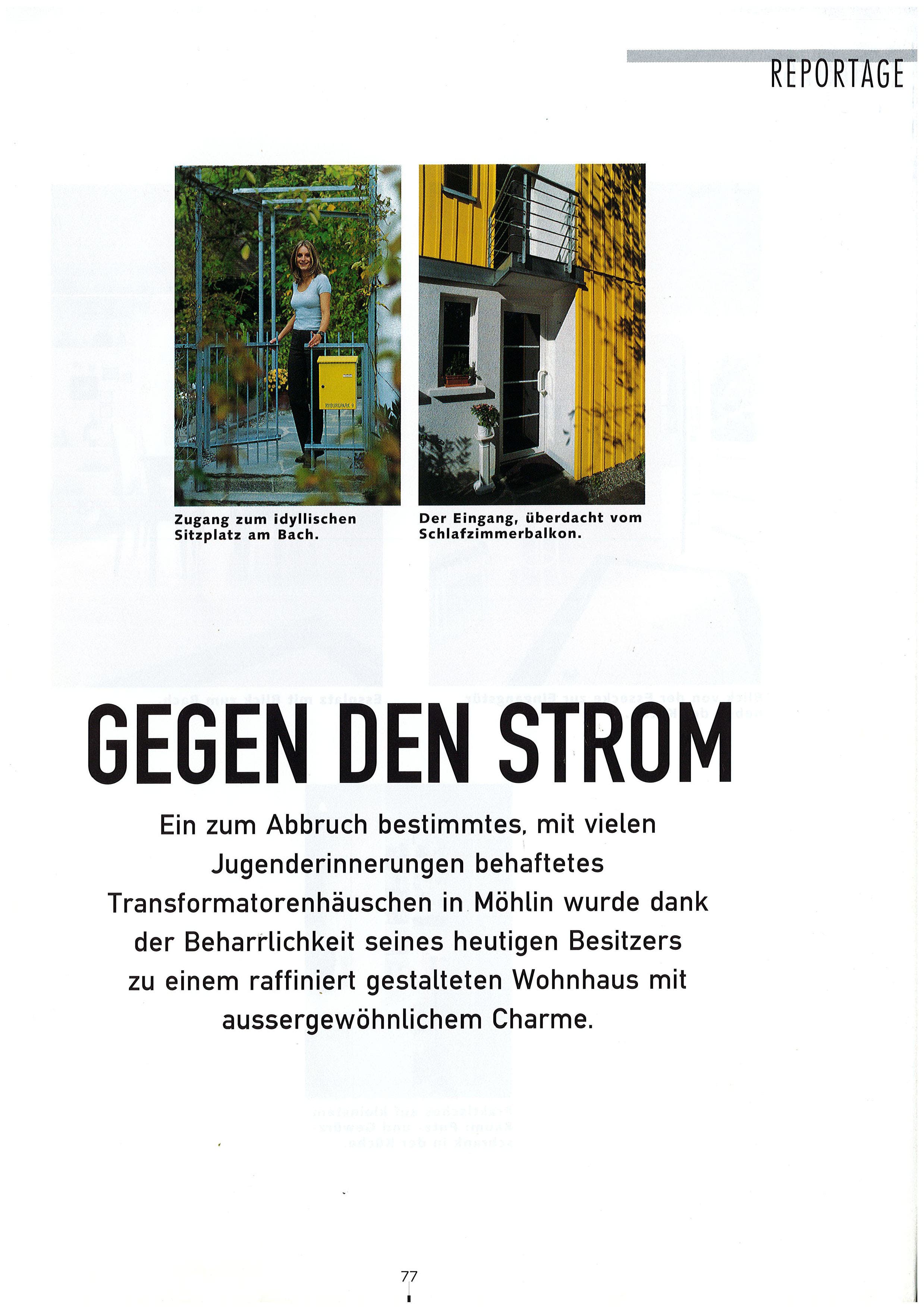 Die Reportage im Magazin «Schöner Wohnen» 1999.