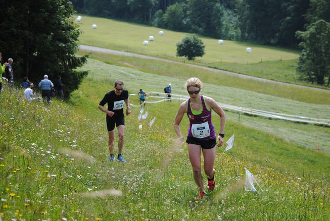 Grenchenberglauf 2018 mit der damaligen Siegerin Petra Eggenschwiler.