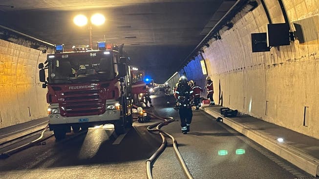 Kurz nach 22 Uhr ging bei der Polizei Basel-Landschaft die Meldung über einen Brandausbruch im Belchentunnel ein.