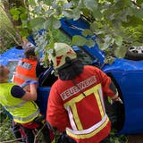 Das Auto fuhr in eine Waldböschung bei Hubersdorf. (Kapo So)