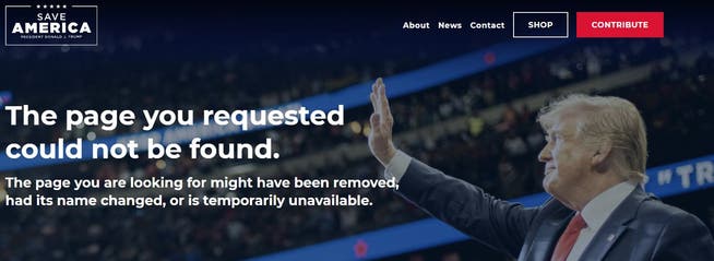 So sieht die die «From the Desk of Donald J. Trump»-Homepage jetzt aus.