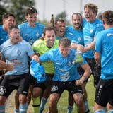 Der Aufstiegsjubel: Der FC Rorschach-Goldach freut sich auf die 2. Liga interregional. (Michel Canonica)