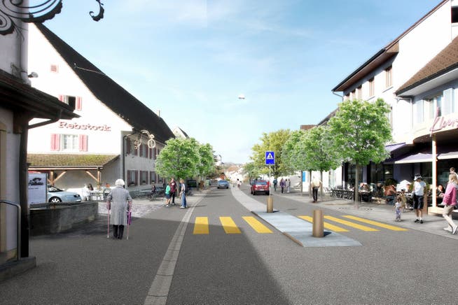 Visualisierung des Projekts Neugestaltung Hauptstrasse in Frick.
