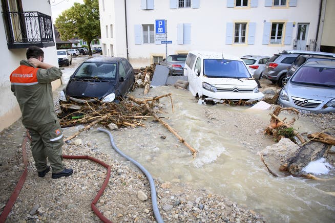 Starke Gewitter sorgen für Überschwemmungen in der Schweiz