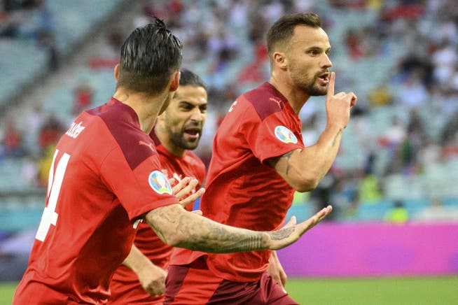Seferovic jubelt nach seinem Treffer gegen die Türkei – gegen Frankreich braucht die Schweiz seinen Torinstinkt.