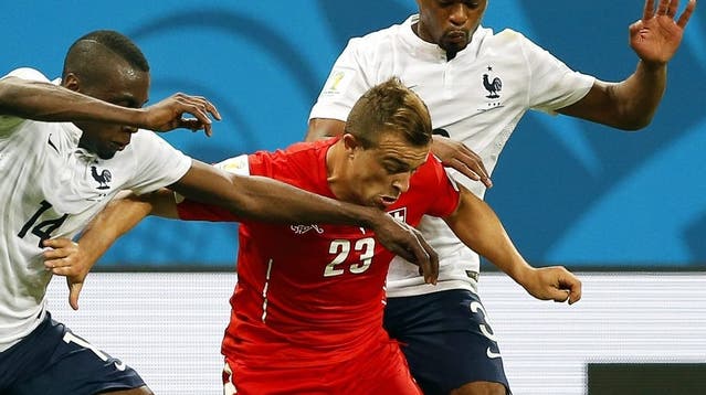 Blaise Matuidi bejubelt das 2:0 im WM-Spiel der Franzosen gegen die Schweiz am 20. Juni 2014. Am Ende hiess es 5:2 für die Grande Nation.