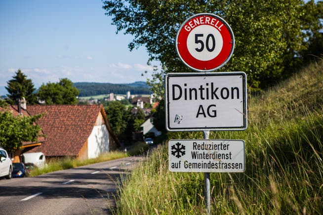 Die Dorfeinfahrt der Gemeinde Dintikon (Symbolbild).
