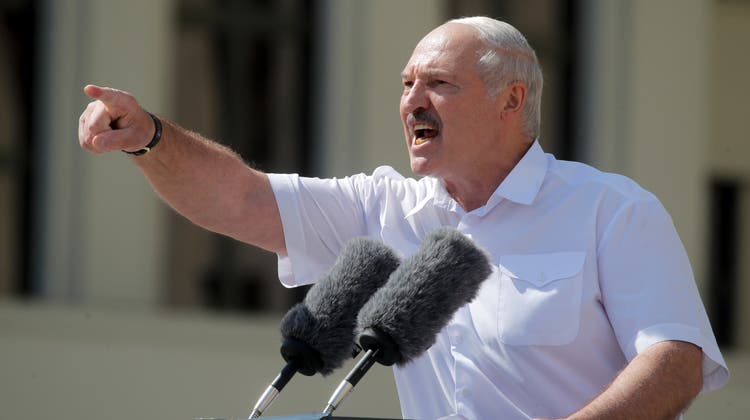 Der weissrussiche Präsident Alexander Lukaschenko bei einer Rede.16. August 2020 (AP / Keystone)