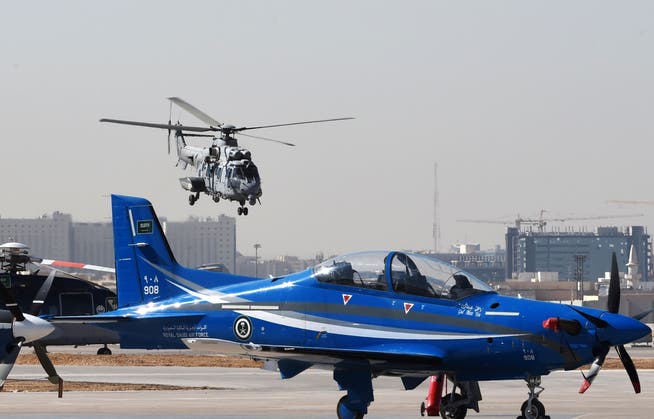 Eine PC-21 auf einem Luftwaffenstützpunkt in der saudischen Hauptstadt Riad.
