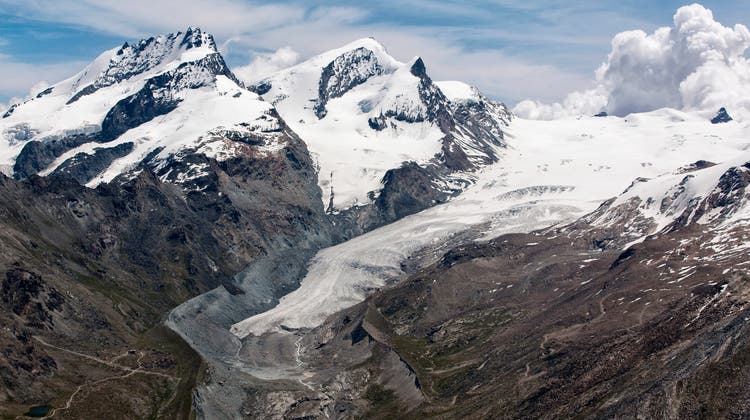 Die Gletscher in den Schweizer Alpen schmelzen. Im Bild der Findelgletscher im Kanton Wallis. (Keystone)