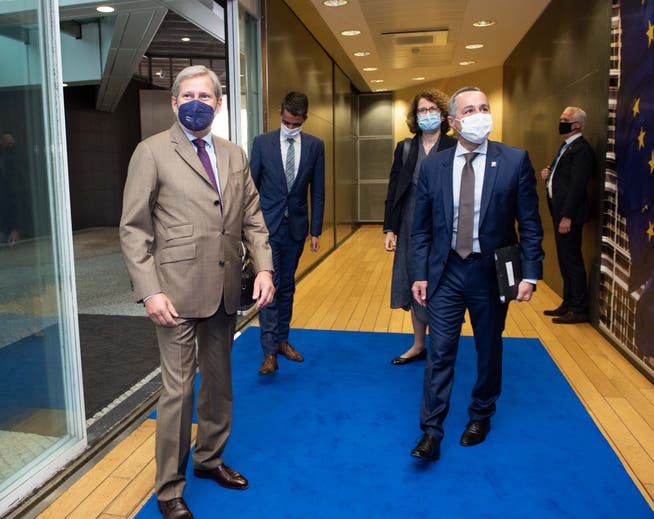 Kennen sich mittlerweile gut: EU-Kommissar Johannes Hahn (links) und Ignazio Cassis.