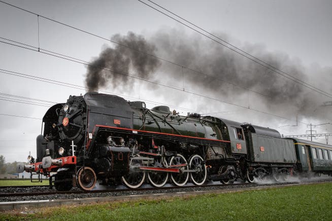 Eine Dampflokomotive des Typs 141R in Aktion.