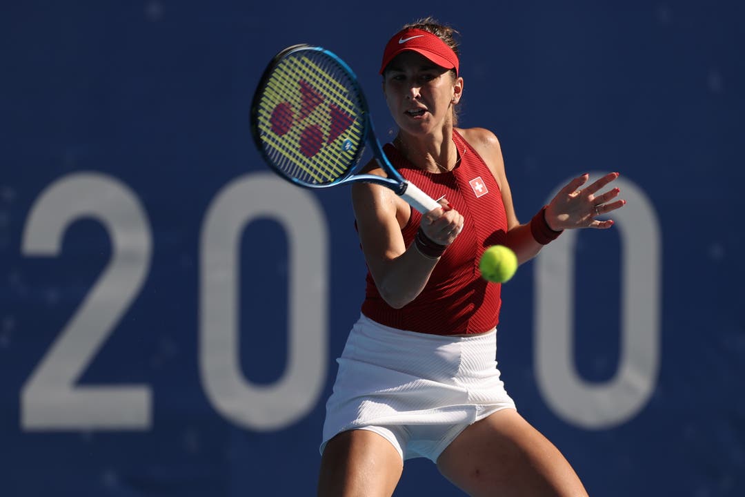 Belinda Bencic spielt in ihrem Halbfinal gegen Elena Rybakina aus Kasachstan. 