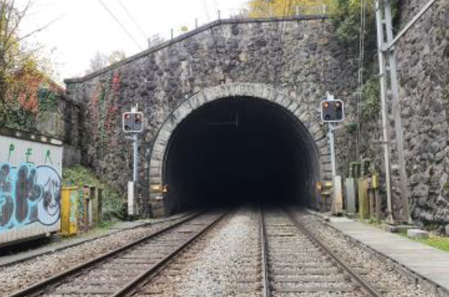 Hier müssen alle Züge durch: Ein Tunnel wenige hundert Meter vor dem Bahnhof Luzern.