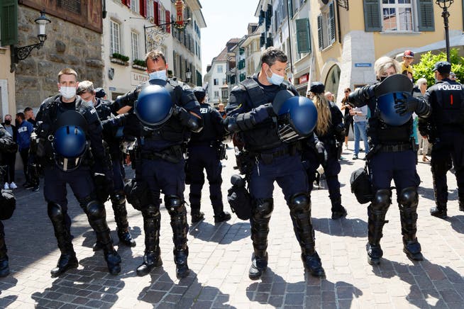 Die Polizei hatte den Auftrag, allfällige Kundgebungen am 29. Mai in Solothurn zu verhindern.