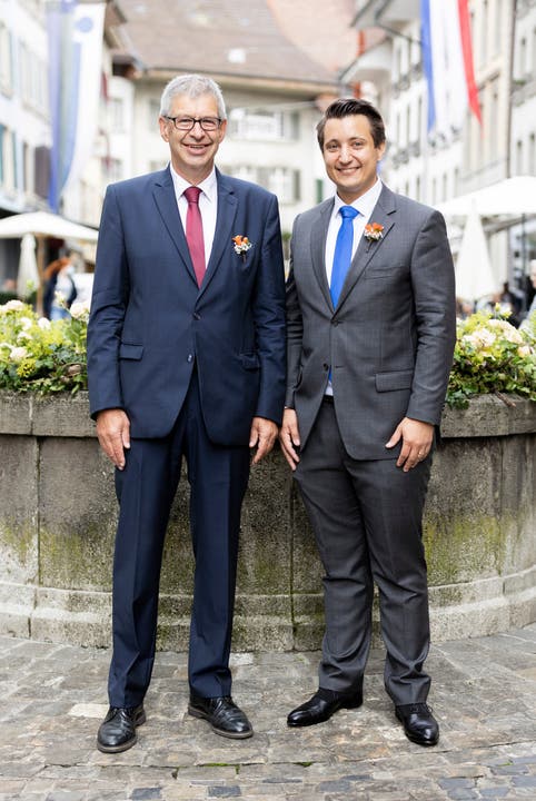 Stadtammann Daniel Mosimann (links) und Stadtrat Andreas Schmid.