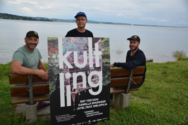 Valentin Huber, Cyrill Appert und Raphael Hugentobler sind sehr zufrieden mit dem diesjährigen Line-up des Kultling.