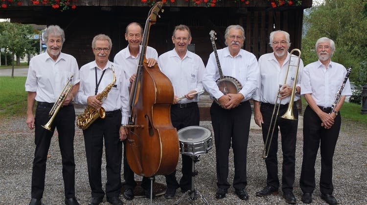 Riverstrett Jazz Band spielt im August 2021 in Buchs. (Zvg / Aargauer Zeitung)