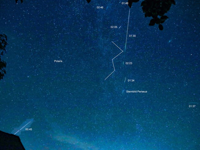 Sternschnuppen am Nachthimmel vom 11. August.
