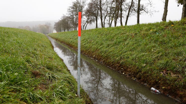 Stadtmist Spitelfeld: Im Brühlgraben sind Rohre eingelassen, aus denen Wasser sickern sollte (Hanspeter Bärtschi)