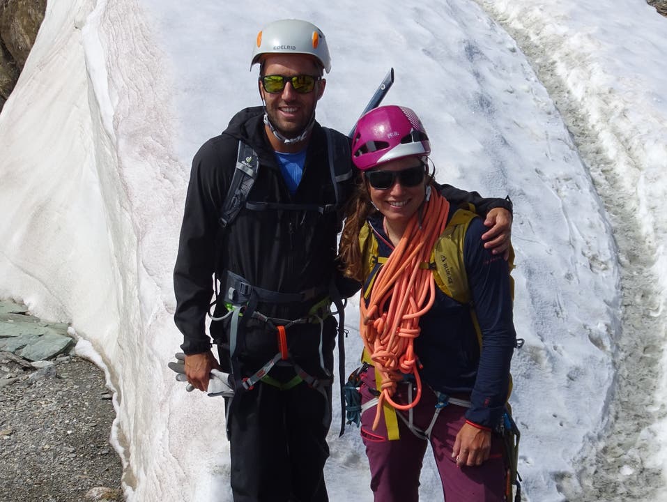 Glücklich vom Matterhorn zurück: Gast Diego Ritz und Bergführeraspirantin Ramona Volken.
