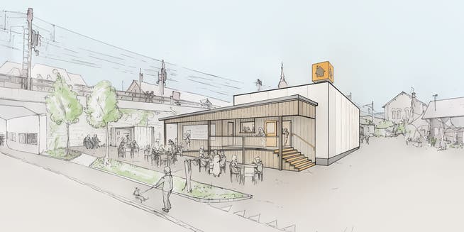 Visualisierung des geplanten Kulturpavillons auf dem Unteren Mätteli.