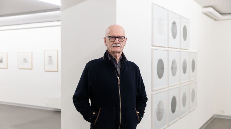 Jean Mauboulès anlässlich einer Ausstellung im Kunstmuseum Solothurn im März 2020. (Hanspeter Bärtschi)