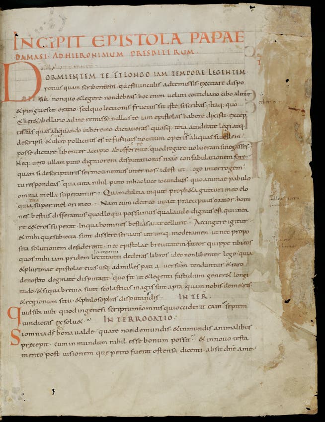 An diesem Dokument, das St.Galler Mönche im 9. Jahrhundert schrieben, versuchte sich das Forschungsteam aus den USA.