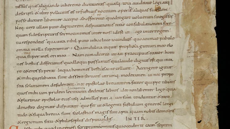 An diesem Dokument, das St.Galler Mönche im 9. Jahrhundert schrieben, versuchte sich das Forschungsteam aus den USA. (Stiftsbibliothek St. Gallen)