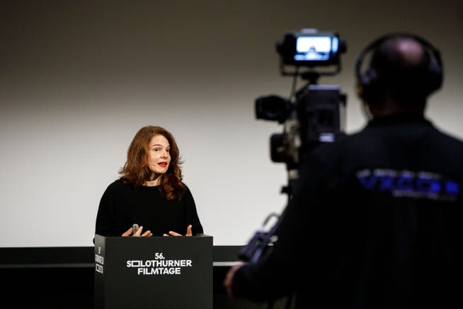 Medienkonferenz der Solothurner Filmtage unter Coronabedingungen im November 2020: Direktorin Anita Hugi informiert.