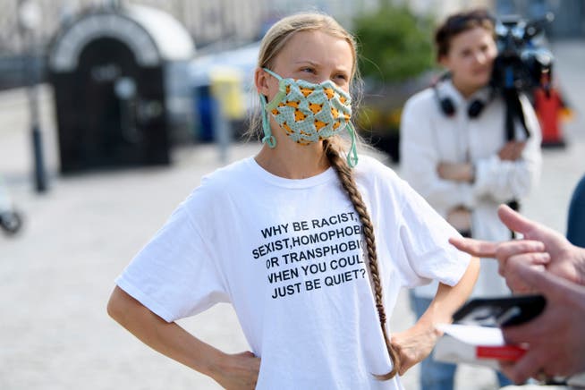 Greta Thunberg an einem Klimaprotest in Stockholm im Juni 2021