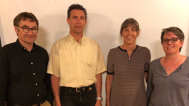 So sieht die Parteileitung der CSP Obwalden ab 2021 aus: (von links) Hanspeter Scheuber, Andreas Sprenger, Sandra Ledermann und Silvia Zbinden. (PD / Obwaldner Zeitung)