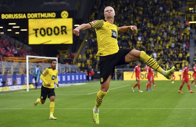 Erling Haaland scores six and seven goals this season against Union Berlin.
