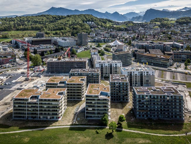 Neue Überbauungen bieten mehr Wohnraum im Gebiet Luzern Süd in Kriens. Auf dem Bild zu sehen ist die Überbauung Schweighof. 