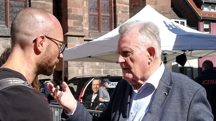 Alt-Ministerpräsident Erwin Teufel (r) im Gespräch mit CH Media: Das CDU-Urgestein aus Süddeutschland glaubt noch an Armin Laschet. (fho)