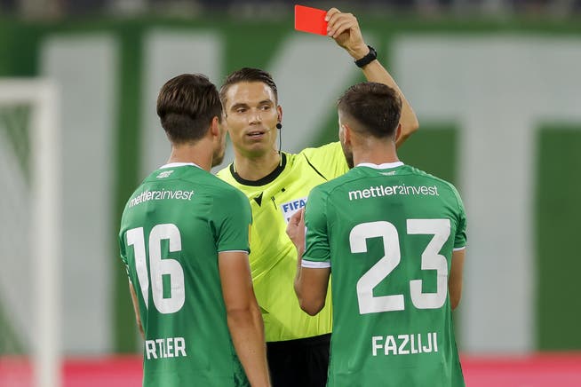 Auch der Platzverweis gegen St.Gallens Verteidiger Fazliji im Spiel gegen Basel ist diskussionswürdig. 